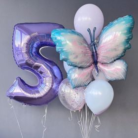Gradient Butterfly Suit Balloon Party Decoration Layout (Option: Number 5 Suit)