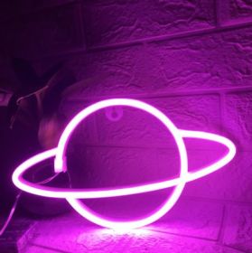 Led Neon Light Indoor And Outdoor Wall Decoration Luminous Advertising Spaceman Planet Pattern (Option: StyleQ-Adjustable Brightness-USB)