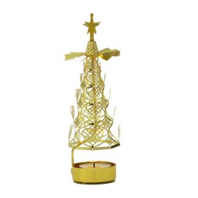 Creative Romantic Candlestick Rotating Metal Revolving Scenic Lantern Nordic Style Atmosphere Aromatherapy Candlelight Dinner (Option: Golden Love)