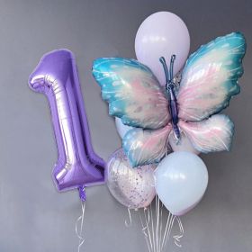 Gradient Butterfly Suit Balloon Party Decoration Layout (Option: Number 1 Suit)