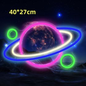 Led Neon Light Indoor And Outdoor Wall Decoration Luminous Advertising Spaceman Planet Pattern (Option: Style I-Adjustable Brightness-USB)