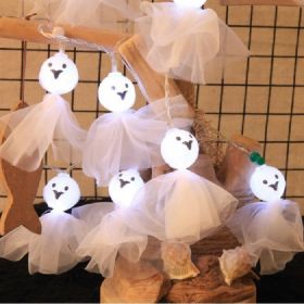 LED Decorative Atmosphere Halloween Ghost Light (Option: White-1.5m 10lights)