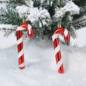 Christmas Decoration Plastic Christmas Stockings Crutch Pendant (Option: Crutchpair)
