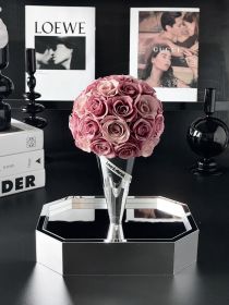 Flower Ice Cream Rose Creative Acrylic Jewelry (Option: Milk Tea-24x18x28cm)