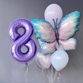 Gradient Butterfly Suit Balloon Party Decoration Layout (Option: Number 8 Suit)