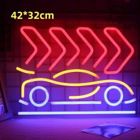 Led Neon Light Indoor And Outdoor Wall Decoration Luminous Advertising Spaceman Planet Pattern (Option: Style E-Adjustable Brightness-USB)