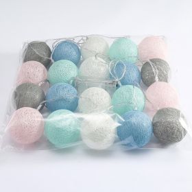 Led Ornamental Festoon Lamp Cotton Ball String Lights (Option: Macaron-3 M 20 Lamp USB Remote Control)