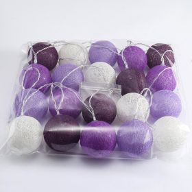 Led Ornamental Festoon Lamp Cotton Ball String Lights (Option: Purple-150CM 10 Lights Are Always On)