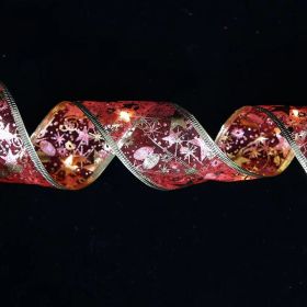 LED Copper Wire Satin Christmas Ribbon Christmas Tree Decorative Lamp (Option: Style13-2 M 20 Lights)