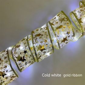 LED Copper Wire Satin Christmas Ribbon Christmas Tree Decorative Lamp (Option: Style3-2 M 20 Lights)
