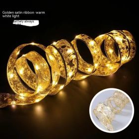 LED Copper Wire Satin Christmas Ribbon Christmas Tree Decorative Lamp (Option: Style7-4 M 40 Lights)